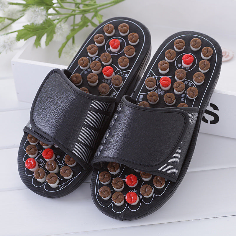 Cross-Border Slippers for Men and Women Rotating Tai Chi Massage Indoor Non-Slip Massage Slippers Foot Acupoint Spiked Foot Massage Shoes for Men