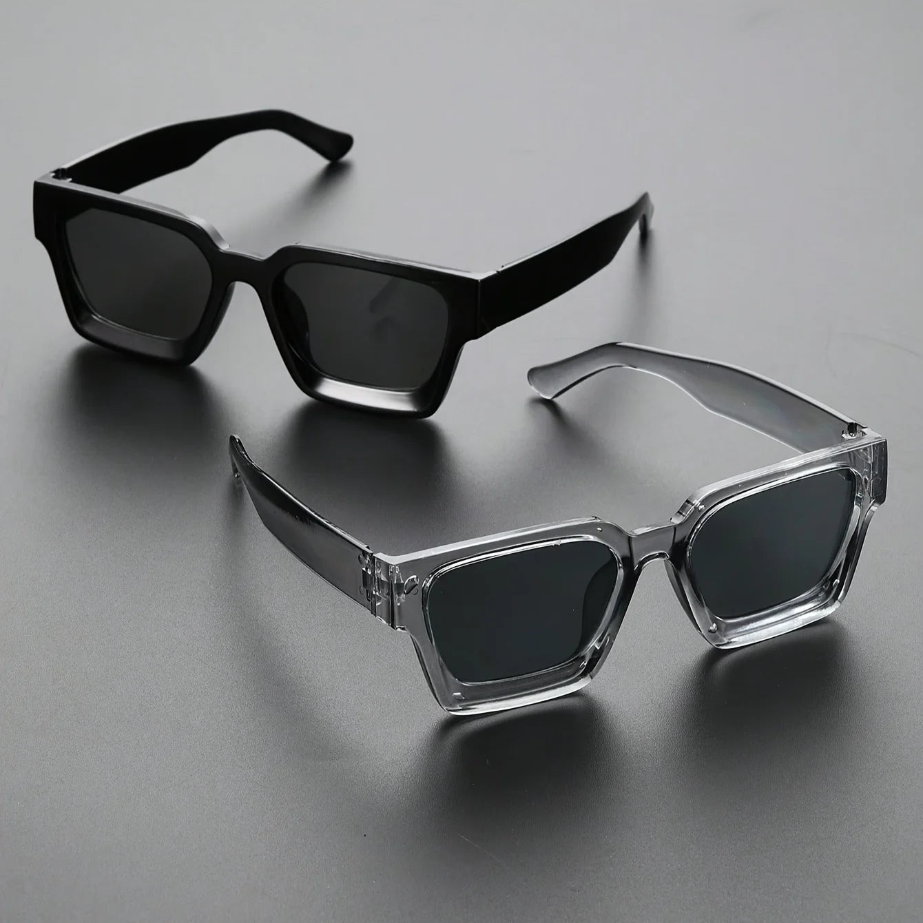 1/2 PC S Classic Fashion Square Plastic Frame Women Sunglasses For Men Daily Life Shades Eyewear Accessories.